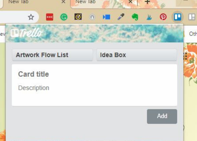 Official Trello Extension browser shortcut in use