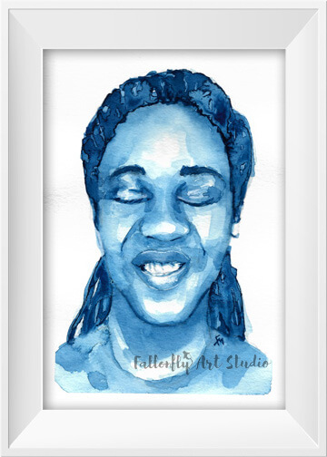 Royshawn, a watercolor portrait by Fallon Mento